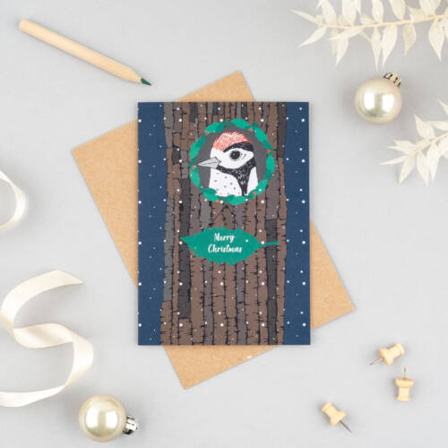 Woodpecker Christmas card