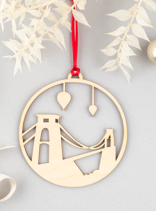 Clifton suspension bridge wooden xmas decoration